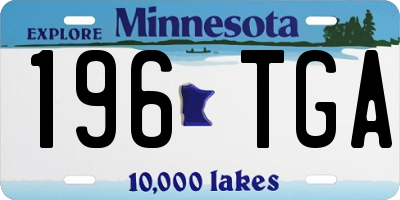 MN license plate 196TGA