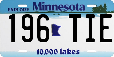 MN license plate 196TIE