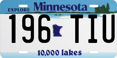 MN license plate 196TIU