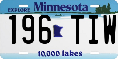 MN license plate 196TIW