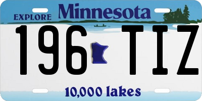 MN license plate 196TIZ