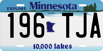 MN license plate 196TJA
