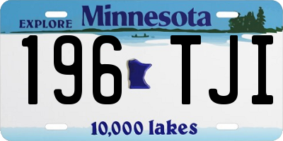 MN license plate 196TJI