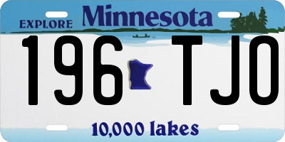MN license plate 196TJO