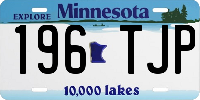 MN license plate 196TJP
