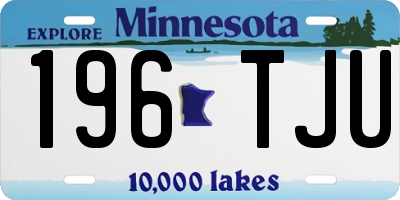 MN license plate 196TJU