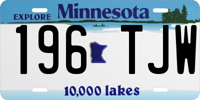 MN license plate 196TJW