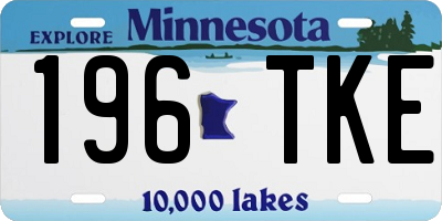 MN license plate 196TKE