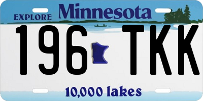 MN license plate 196TKK