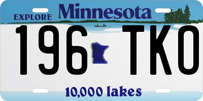 MN license plate 196TKO