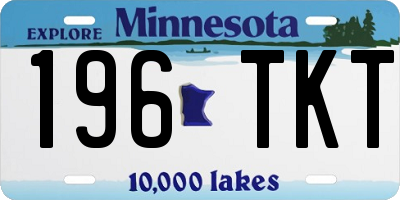 MN license plate 196TKT