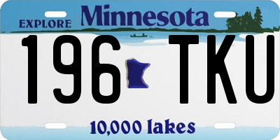 MN license plate 196TKU