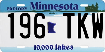 MN license plate 196TKW
