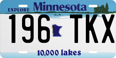 MN license plate 196TKX