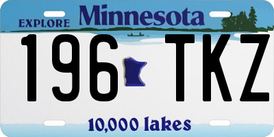 MN license plate 196TKZ
