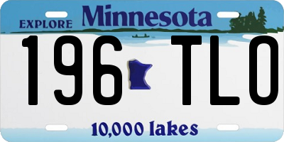 MN license plate 196TLO
