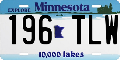 MN license plate 196TLW