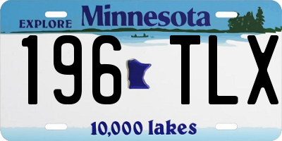 MN license plate 196TLX