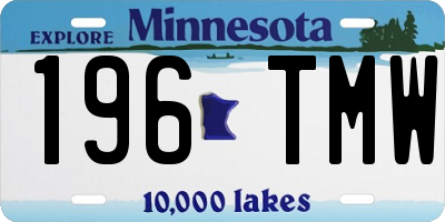 MN license plate 196TMW