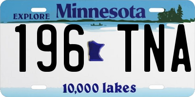 MN license plate 196TNA