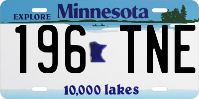 MN license plate 196TNE