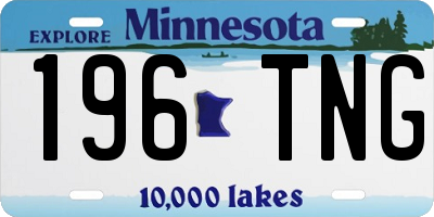 MN license plate 196TNG
