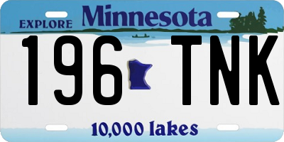 MN license plate 196TNK