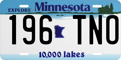 MN license plate 196TNO