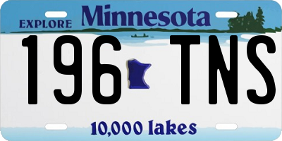 MN license plate 196TNS