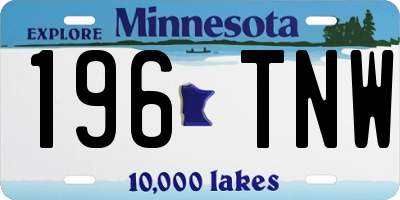 MN license plate 196TNW