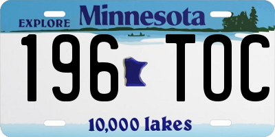 MN license plate 196TOC