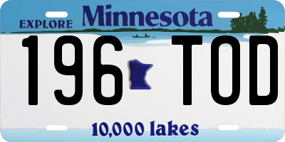 MN license plate 196TOD