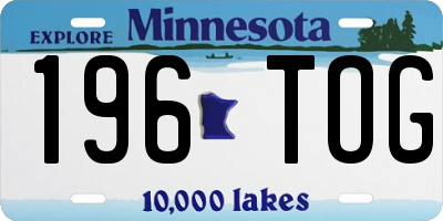 MN license plate 196TOG