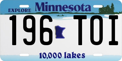 MN license plate 196TOI