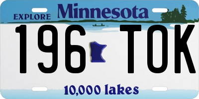 MN license plate 196TOK