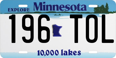 MN license plate 196TOL