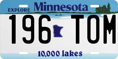 MN license plate 196TOM