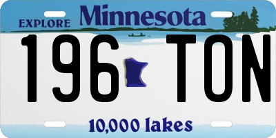 MN license plate 196TON