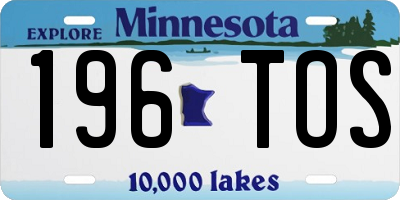 MN license plate 196TOS