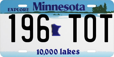 MN license plate 196TOT