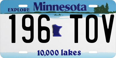 MN license plate 196TOV