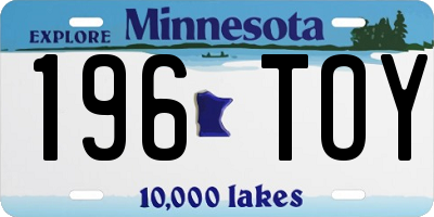 MN license plate 196TOY