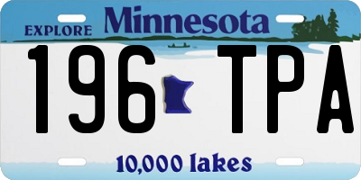 MN license plate 196TPA