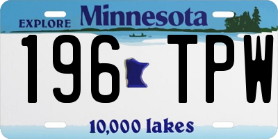 MN license plate 196TPW