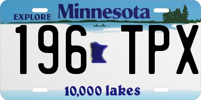 MN license plate 196TPX