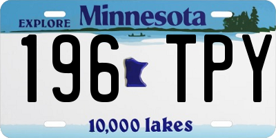 MN license plate 196TPY