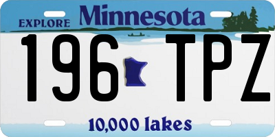 MN license plate 196TPZ