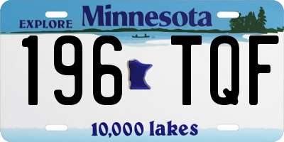 MN license plate 196TQF
