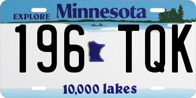 MN license plate 196TQK