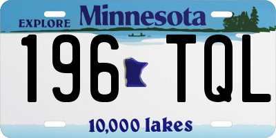 MN license plate 196TQL